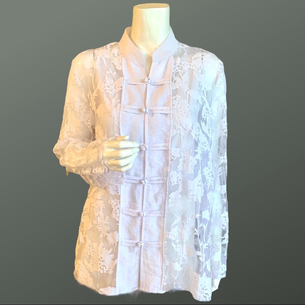 WEAR IT SHEER LINEN LACE BLOUSE.
